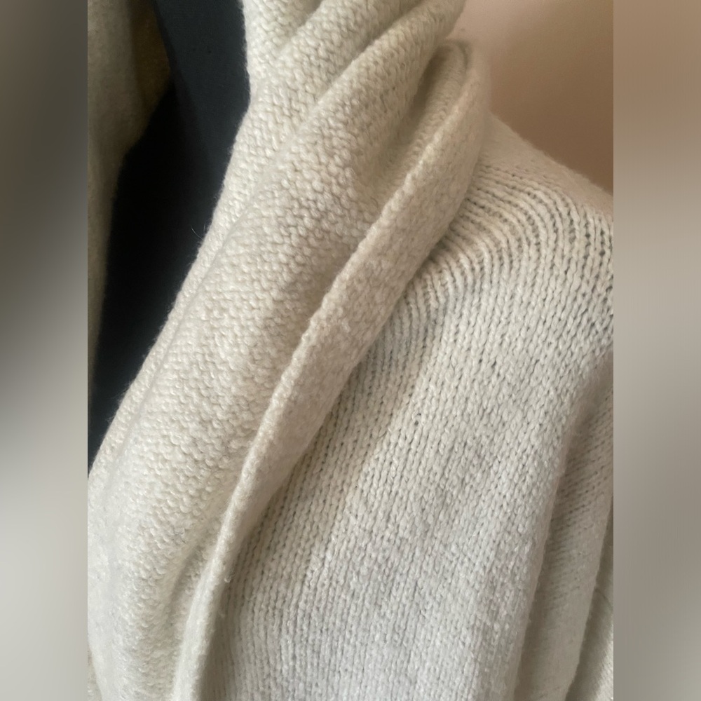 Vince Ivory Wool Blend Shawl/Cardigan Hooded Long Sweater Sz M. Style #F296 - Picture 4 of 8